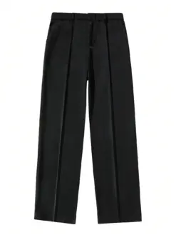Men's Black Old Money Style Elegant Regular Fit Trousers