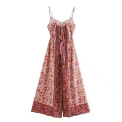 Women's Boho Floral A-Line Maxi Sundress